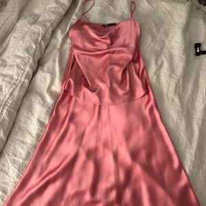 ZARA- Hot pink satin cami top & matching skirt